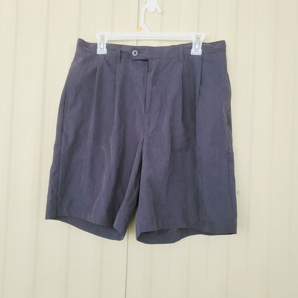 NWT Brandini Le Collezioni Mens Bermuda Golf Shorts Size 33 Black Pleated Front